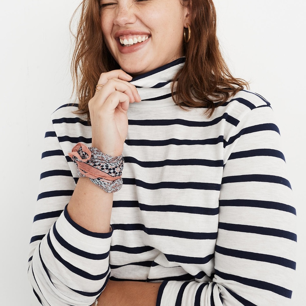 Madewell Whisper Cotton Turtleneck Kearney Stripe